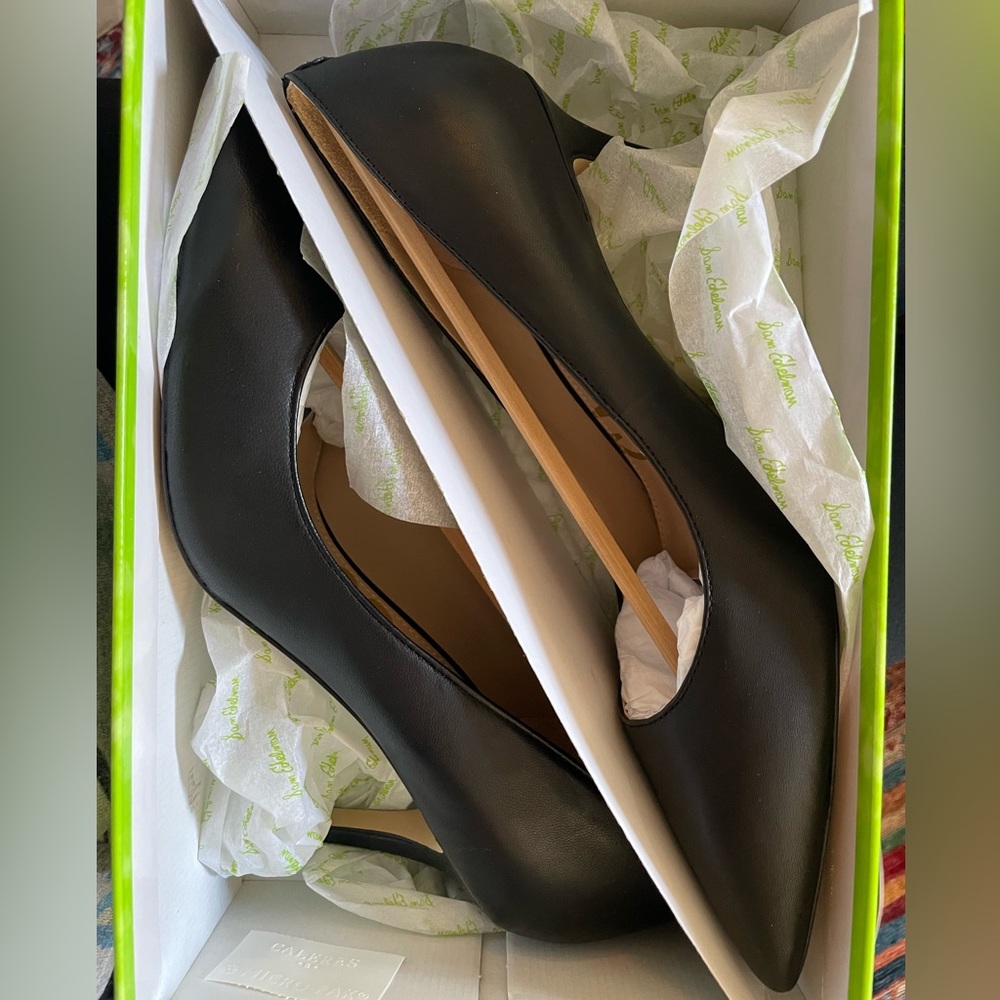 Sam Edelman Tristan heels, black leather, 9.5 M, NIB